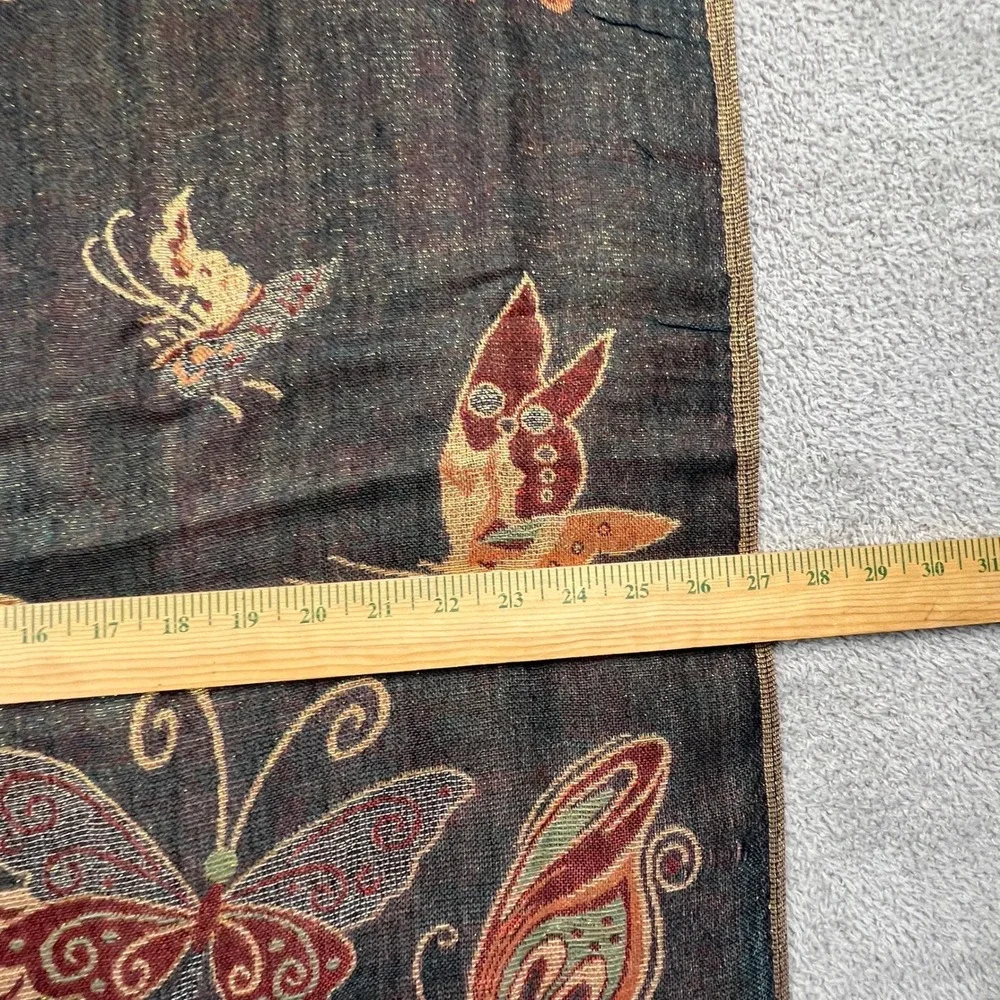Boho Floral Butterfly Pashmina Scarf Fringe Shawl Vintage Earthy Wrap Cashmere